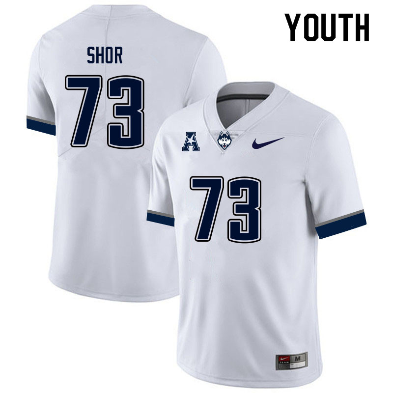 Youth #73 Dayne Shor Uconn Huskies College Football Jerseys Sale-White - Click Image to Close